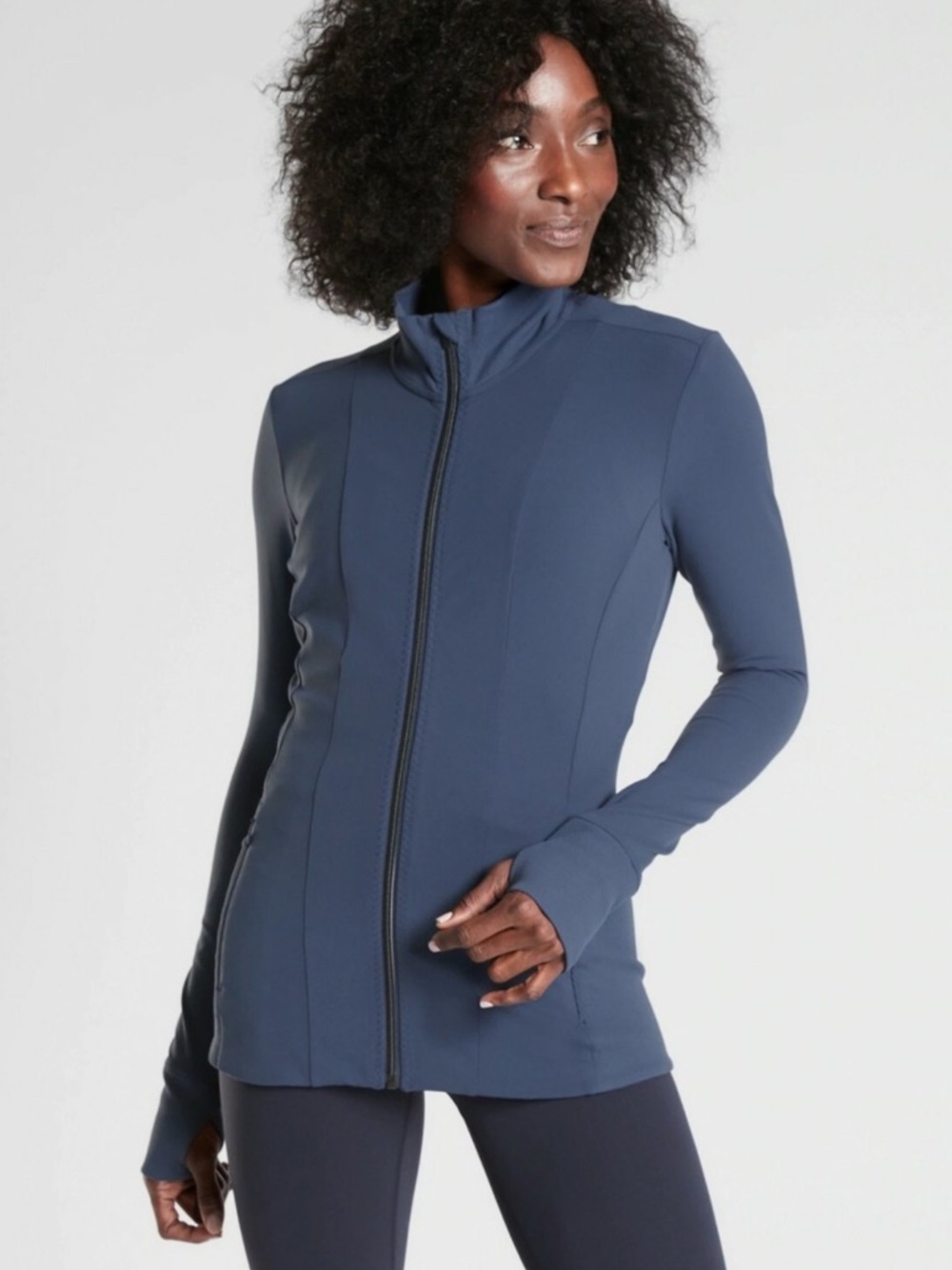 Athleta Shanti Jacket in Powervita Fabric Iron Blue size S